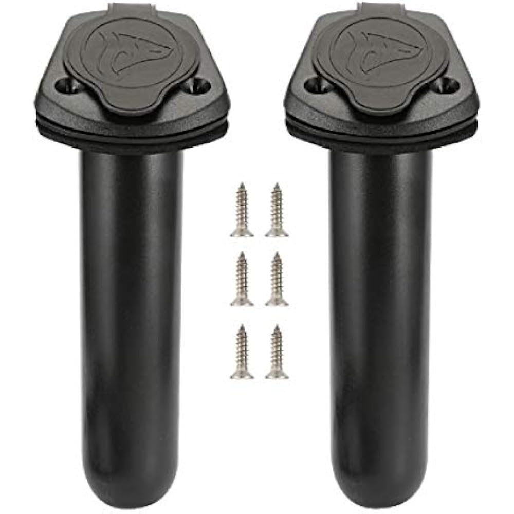 2 Pcs Kayak Deck Plastic Flush Mount Fishing Boat Rod Holders And Cap