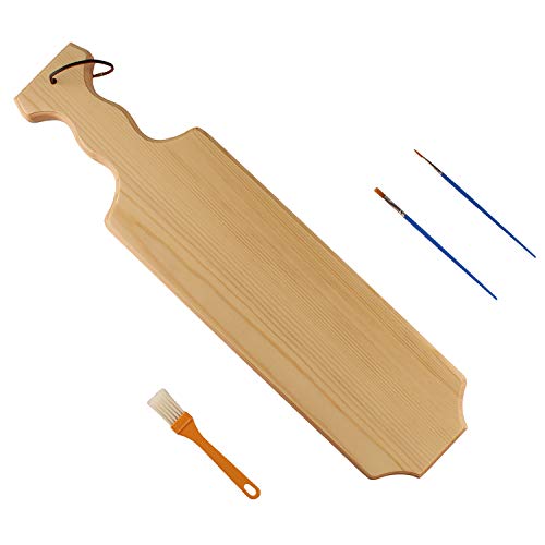 22 inch Fraternity Sorority Paddle Pine Wood Greek Wooden Paddles Board with Painting Brushes&Leather String