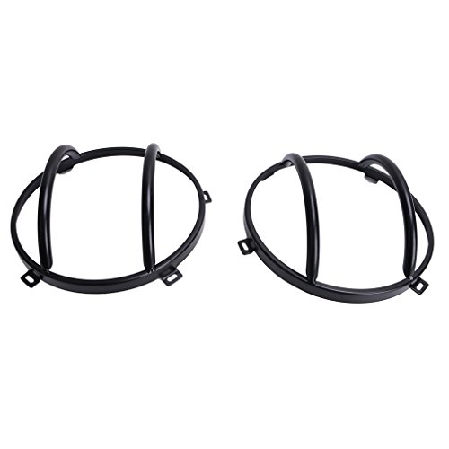 Jade 2pcs Black Headlight Guards For Jeep Wrangler JK Car Vehicle Parts Accessory 2007-2016 - Thumbnail 3