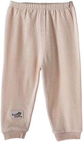 Nature source baby trousers organic cotton boy gril casual pants kids clothes (66/6M, Brown strips)
