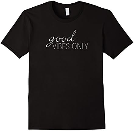 Mens Good Vibes Only - Grunge Effect - T shirt Tee Small Black
