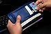 Universal Bastex Wallet Case Bi-Fold Blue PU Leather Purse Clutch Style 3 Card Slot 2 Pockets for Money Credit Debit Cards for Samsung Android Phones iPhone 6 iPhone 6s Plus & iPhone 7 iPhone 7 Plus