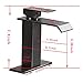 BWE Oil Rubbed Bronze Bathroom Faucet Modern Waterfall Single Hole Bathroom Sink Faucet Parts Square Spout Bath Lavatory Vanity and Supply Hose Single Handle