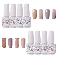 Clou Beaute Soak Off UV Led Nail Gel Polish Kit Varnish Nail Art Manicure Salon Collection Set of 8 Colors 8ml CB-S15