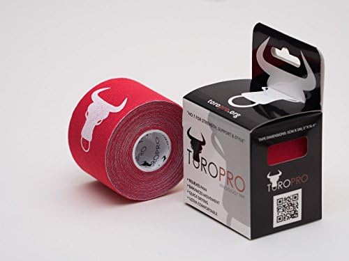 Toropro Kinesiology Tape 5cm Wide with Bulls Head Logo 5 Meters Long Red