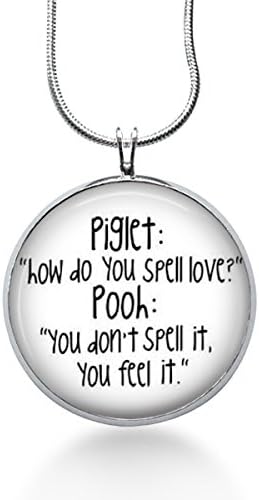 Piglet and Pooh Fashion Necklace, Quote Pendant, Winnie The Pooh, Art Pendant