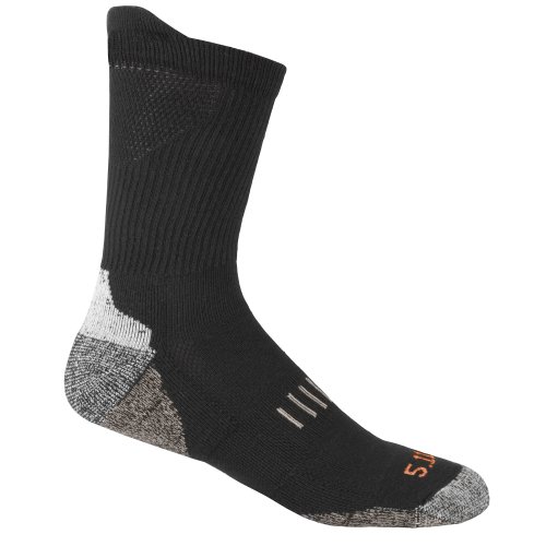5.11 Men's Year Round Crew Sock, Black, Small/Medium