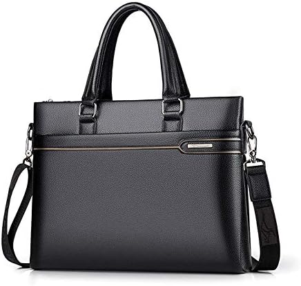 Leegoal Men's Leather Business Bag, Laptop Messenger Bag Waterproof Designer Business Computer Briefcase Great for Office, College, School