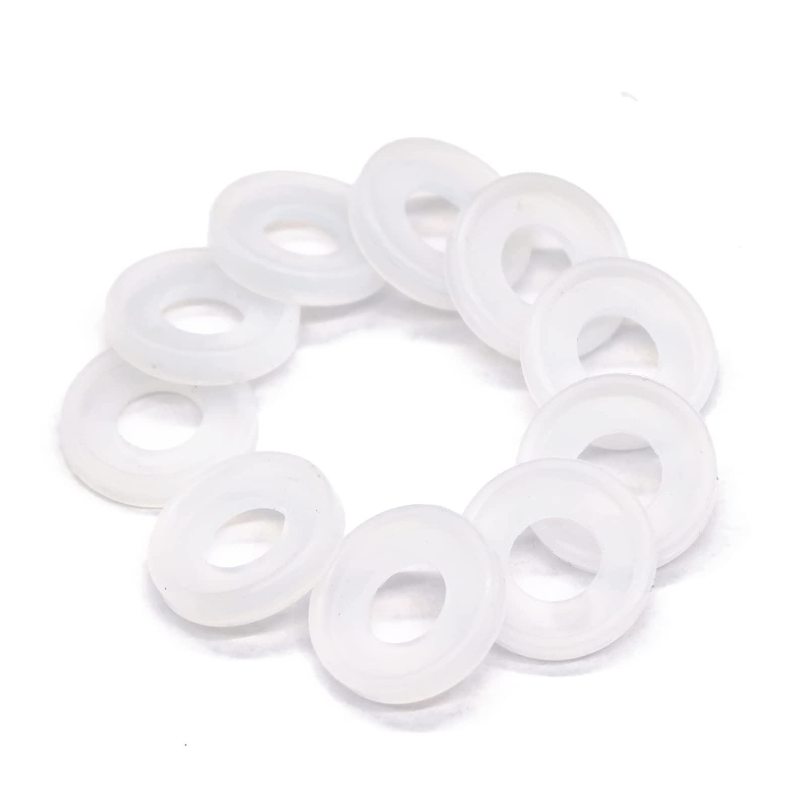 View 1 of 10 Pcs QiiMii White Silicon Tri clamp Gasket for Tri Clover Fittings 1/2"?1/2 INCH)