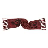 JINX World of Warcraft Horde Fringed Knit Scarf, Black/Red, 60