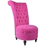 windaze Accent Chair Button Tufted High Back Cushioned Velvet Classic Sofa Couch, Hot Pink