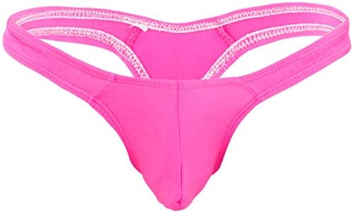 FFESHOW Men's Smooth Bikini Thongs G String Bulge Pouch Underwear Swimwear