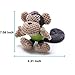 EETOYS Durable Squeaky Plush Dogs Toys with Chew Guard Rubber Ball for Small Dogs (Monkey-New)