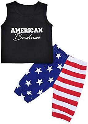 Toddler Baby Boys Patriotic 4th of July Independence Day Sleeveless T-Shirt Vest+US Flag Shorts Pants Outfits Set