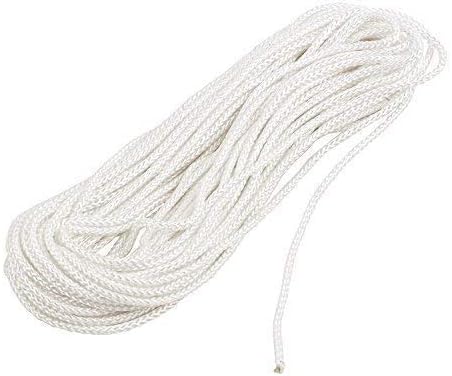 Trimming Shop 3mm Braided Nylon Blind Cord 50 Metres White String for Aluminium Blinds Roman Shades & Window Restringing