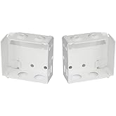 Cutelec 2pcs Box Mounting Bracket for High Profile Blinds 2inch White Color Window Blinds Headrail Holder Bracket