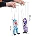 Kocome Pull String Puppet Clown Wooden Marionette Joint Activity Doll Vintage Child Toy