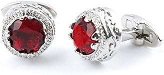 Cufflinks Cuff Links 03172 Red Crystal Hollow Mens Vintage Gift for Tuxedo Shirts Wedding Party