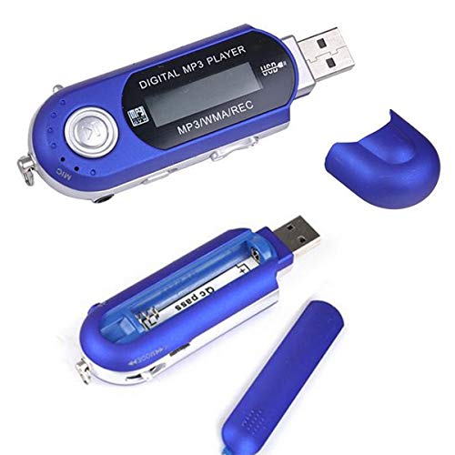 Portable USB Digital MP3 Music Player with LCD Screen, Support 32GB TF Card & FM Radio (Color : Blue)