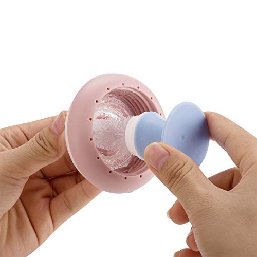 Baby Bottle Brush with One Base Hidden Nylon Nipple Cleaner,2 Pcs Sponge Nipple Brushes,2 Pcs Straw Brushes,Baby Bottle Cleaner with Nipple Cleaner and Stand,Bottle Brush with Suction Cup,Green
