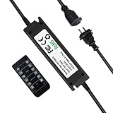 SUNTHIN 360 Watts Outdoor String Lights Dimmer Wireless Remote Control Dimmer Switch 50Ft Distance Plug in Dimmer Stepless Dimming and Auto Off Switch Timer for Incandescent or Led Patio Lights