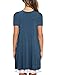 Sanifer Women's Short Sleeve Lace Tunic Dress Summer T-Shirt Dress with Pockets (Medium, Blue)