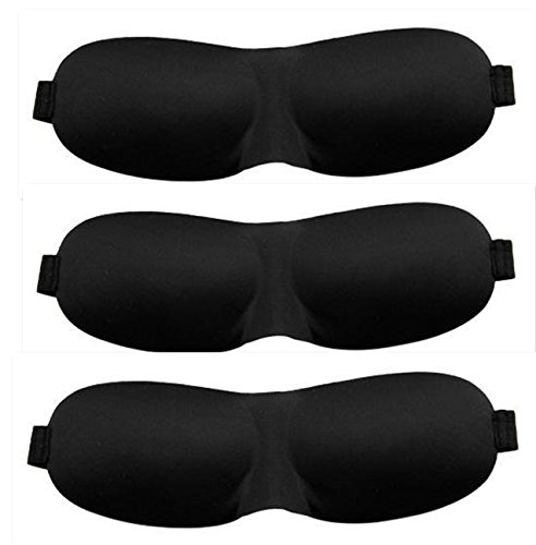 Qi Tian 3 pcs Gem Mindfold Sleeping Eye Mask for women men girls Adults Eyepatch Blindfold Shade Travel natural Sleep Aid Cover Light Guide Relax