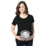 Maternity Thats No Moon Cute T Shirt Funny Pregnancy Announcement Baby Bump Tee (Black) - L