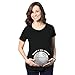 Maternity Thats No Moon Cute T Shirt Funny Pregnancy Announcement Baby Bump Tee (Black) - L