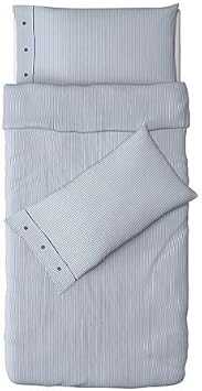 Amazon Com Ikea Nyponros Duvet Cover And Pillowcase White Blue