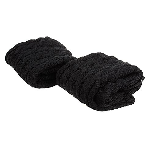 ieasysexy Women Ladies Winter Fashion Leg Warmers Stocking Knit Thick Long Socks Lady Knit Crochet Legging Best Xmas Gift (black)