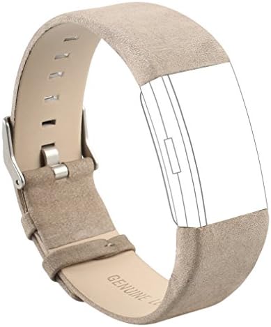 Replacement Bands for Fitbit Charge 2, Doestyle Soft Silicone Bands for Fitbit Charge 2 HR Fitness Wristband, Colorful Bands Design with Adjustable Metal Clasp (Matte Gray Leather)