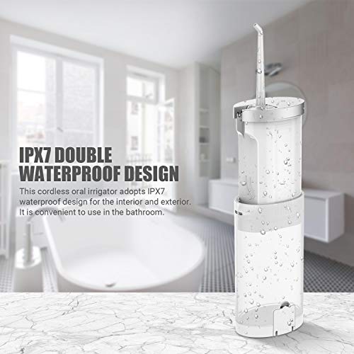 SUNAVO WF-01 Cordless Water Flosser 2 Modes, IPX7 Waterproof Oral Irrigator Rechargeable Braces and Teeth Whitening,Dental Water Jet Portable Collapsible Travel and Home