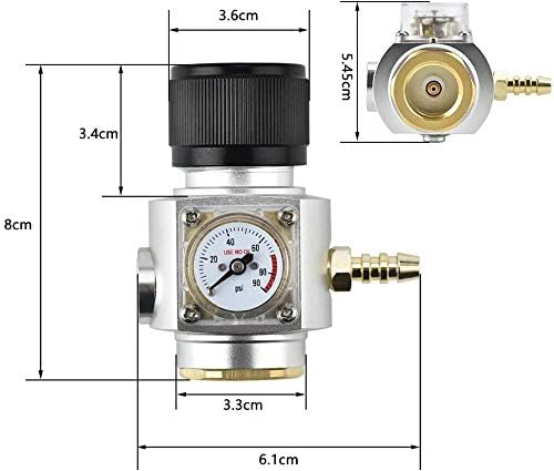 Namvo CO2 Keg Charger Stainless Steel Mini Gas Regulator Soda Keg Co2 Regulator for Soda Maker Sparkling Water Beer Soda Bottle - Image 5