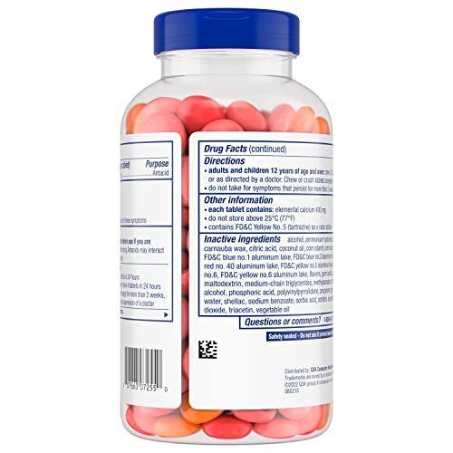 TUMS CHEWY BITES CHEWABLE ANTACID TABLETS FOR ULTRA STRENGTH HEARTBURN RELIEF, GREAT FOR A SUMMER BBQ- MIXED FRUIT – 200 COUNT