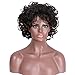 Wigs for Black Women Short Curly Wigs with Bangs Full Wig Black and Brown Kinky Curls Wig 13.7 Inch with Wig Cap By Mildiso M034