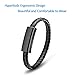 Valentine's Day Gifts Micro USB Cable Durable Leather Bracelet Charging Data Cable Braided Wristband Wrist Cuff USB Data Charger Cord for Android (Black, M（7.2