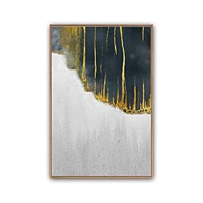 Framed Canvas Wall Art Abstract Color Block Canvas Prints Home Artwork Decoration for Living Room,Bedroom - 16x24 inches