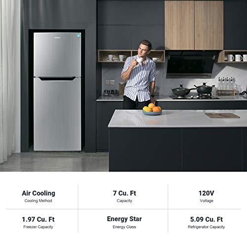 TACKLIFE 7.0 Cu. Ft Fridge with Freezer, No Frost, MidSize