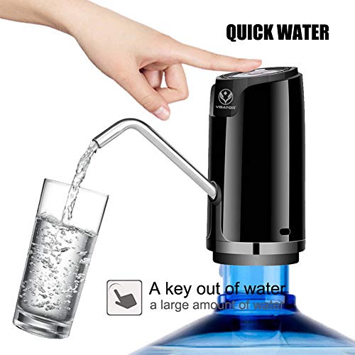 VISATOR 5 Gallon Water Bottle Dispenser - Portable Compact Drinking Water Pump with 600ml quantitative effluent Switch fits for 1 to 5 Gallon Jugs (Mandala)