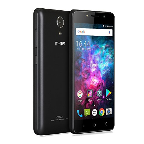 M-NET Power 1 Profesional Smartphone , 2g\3g Teléfonos Móviles Libres Baratos con 5050mAh, Android 7.0, Dual SIM, 5.0 Pulgadas IPS Pantalla, MTK6580 Quad Core, 8GB ROM+1GB RAM, Cámara de 5MP Dual Pixel ,Smartphones Para Bluetooth, GPS, WIFI-Negro