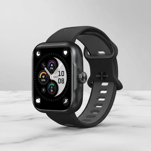 Smartwatch Action com GPS Integrado, Alexa integrada, Tela AMOLED, Resistência 3ATM, A prova d'água, Fitness e Notificações Inteligentes Pulseira Respirável (Preto)