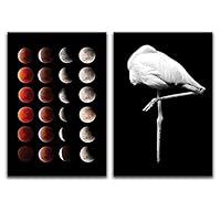 2 Panels Canvas Wall Art Black and White Canvas Prints Home Artwork Decoration for Living Room,Bedroom - 16