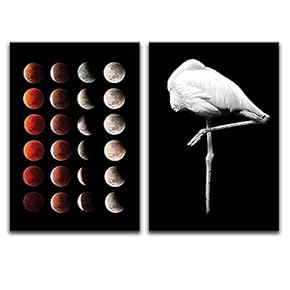 2 Panels Canvas Wall Art Black and White Canvas Prints Home Artwork Decoration for Living Room,Bedroom - 16"x24" x 2 Panels