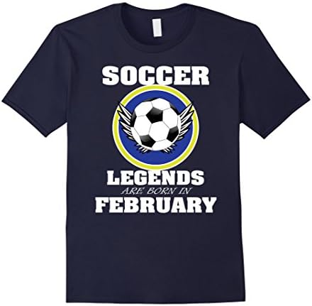 Mens Soccer Tee Shirt Legends Are Born In February TShirts Large Navy