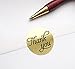 1 inch Round Gold Foil Thank You Sticker Labels in Script/Calligraphy Print, 1000 Labels per Roll, 1