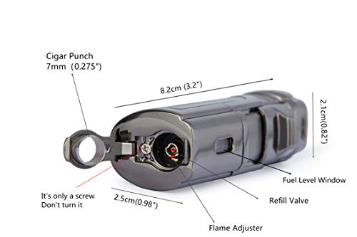 3 TOMOLO+Lighter+Quadruple+Refillable+Gunmetal