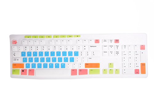 Leze - Ultra Thin Silicone Laptop Keyboard Cover Skin Protector for Logitech MK200 MK270 MK260 K200 K260 K270 Keyboard - Semi White & Blue
