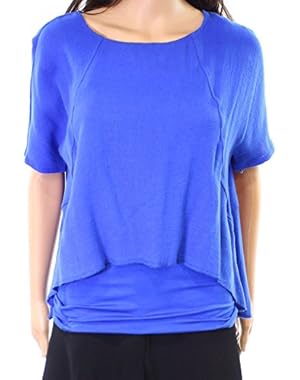 Women Large Quick Dry Performance Knit Top Blue L