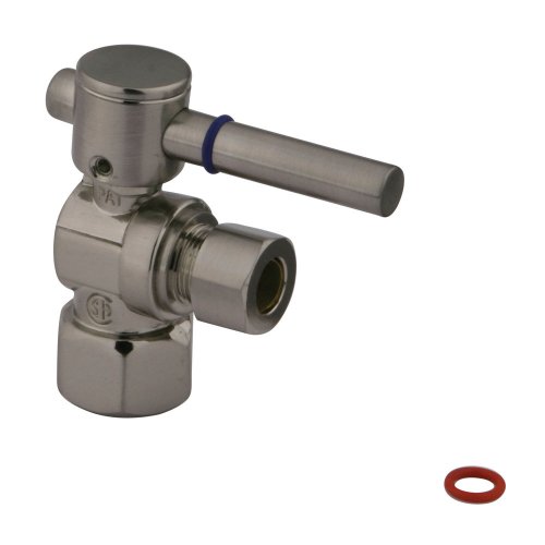 Kingston Brass CC43108DL Concord 1/4 Turn Ball Valve 1/2-Inch FIP X 3/8-Inch OD Compression, Satin Nickel